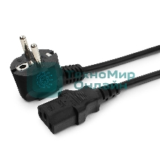 Кабель питания Cablexpert PC-186-1-1.8M, 1.8м, Schuko- C13, 3x1кв.мм, черный, с заземлением, пакет