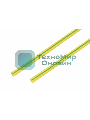 Термоусадка Rexant 8,0/4,0 мм, желто-зеленая (1м)
