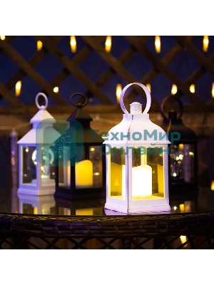 Декоративный фонарь Neon-night с лампочкой, бронзовый корпус, размер 10.5х10.5х22,5 см, цвет теплый белый