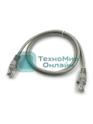Патч-корд Buro cat.5e 1м серый RJ-45 (м)-RJ-45 (м)