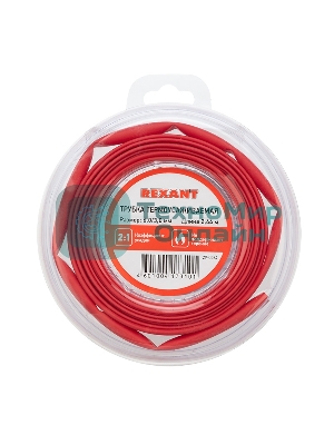 Трубка термоусаживаемая Rexant 6.0/3.0мм красн. ролик 2.44 м