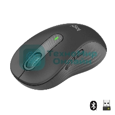 Мышь беспроводная Logitech Signature M650 L графитовый, 4000 dpi, радиоканал, Bluetooth, USB, кнопки - 5