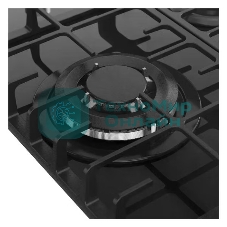 Варочная панель Kuppersberg FG 46 B газ, High-Tech, 45 см, автоматический электроподжиг, газ-контроль, форсунки под сжиженый газ, SABAF конфорки, чугунные решетки, цвет черный, цвет фурнитуры черный