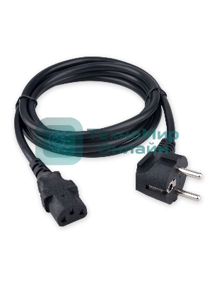 Кабель питания Гарнизон GPC-186-1-1.8M, Schuko-C13, 3x1.0 мм2, 16A, CCA, с заземлением, 1.8 м, черный, пакет