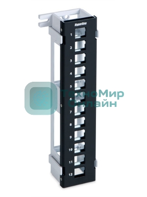 Модульная настенная патч-панель на 12 портов Hyperline PPWBL-12 для модулей Keystone Jack, с подставкой