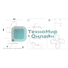 Потолочный светодиодный светильник Ambrella light FA1702/4 WH/CH белый/хром 121W 3000K-6400K 560*560*90 (ПДУ РАДИО 2.4G)
