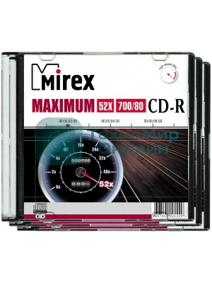 Диск CD-R Mirex 700 Mb, 52х, Maximum, Slim Case (5), (5/200) упаковка из 5 шт