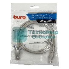 Патч-корд Buro cat.5e 1м серый RJ-45 (м)-RJ-45 (м)