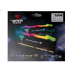 Оперативная память Patriot Viper Xtreme 5, DDR5, 32GB (2x16GB), 8000MHz, CL38, DIMM, с радиаторами, RGB, черный
