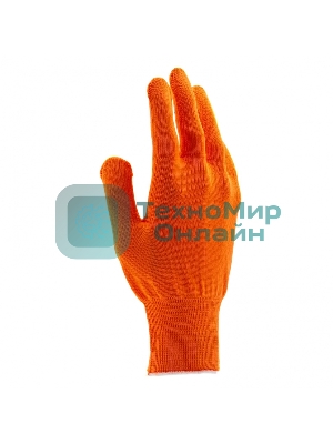 Перчатки из синтетической нити, ПВХ точка, 13 класс, оранжевые, XL Россия