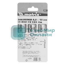 Заклепки MATRIX 4,0x10 мм RAL 9003 сигнально-белый, 50 шт.MATRIX 40682