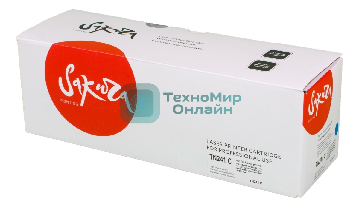 Картридж лазерный Sakura TN241C для Brother HL-3140CW, HL-3150CDW, HL-3170CDW, DCP-9020CDW, MFC-9140CDN, MFC-9330CDW, MFC-9340CDW, синий, 1400