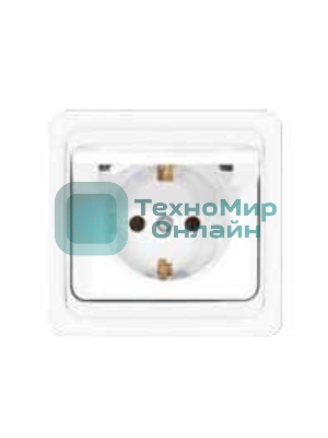 Розетка 1-м СП Валери 16А с защ. крышкой с заземл. бел. UNIVersal В0029