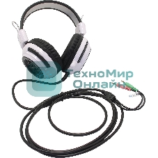 Проводные наушники Oklick HS-G300 белый/черный, полноразмерные, Jack 3.5 мм