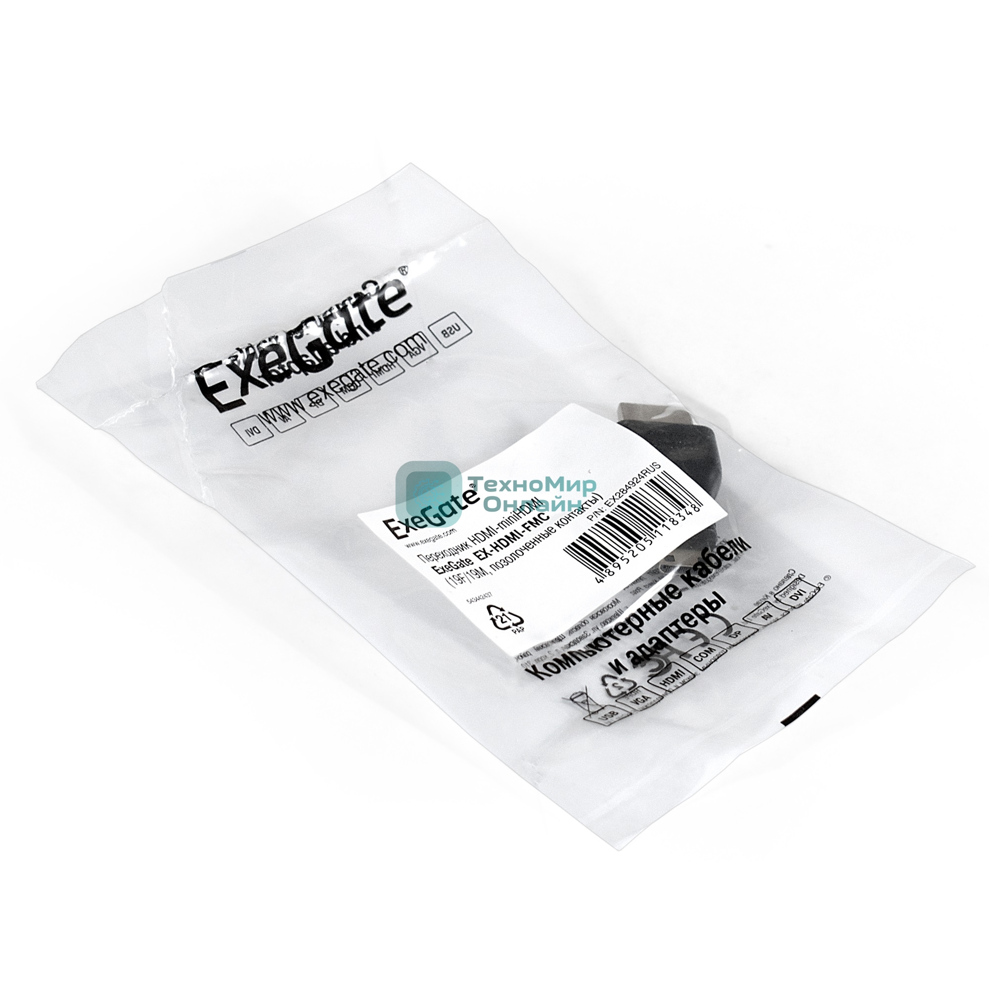Переходник Exegate EX284924RUS HDMI-miniHDMI EX-HDMI-FMC (19F/19M, позолоченные контакты)
