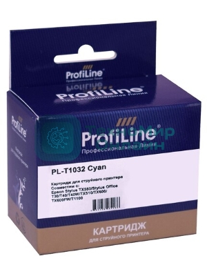 Картридж струйный ProfiLine PL-T1032 для принтеров Epson Stylus TX550/Stylus Office T30/T40/T40W/TX510/TX600/TX600FW/T1100 с чернилами Cyan 11,1 мл