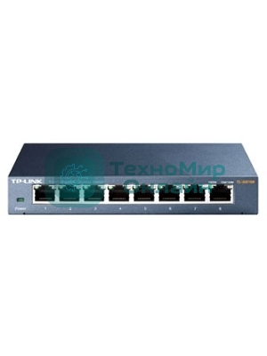 Коммутатор TP-Link SMB TL-SG108 8-port Desktop Gigabit Switch, 8 10/100/1000M RJ45 ports,metal case