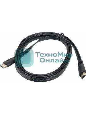Кабель аудио-видео High Speed ver.1.4 Flat HDMI (m)/HDMI (m) 2м. черный