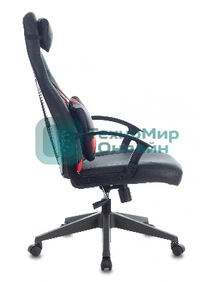 Кресло игровое Zombie DRIVER черный/красный, искусственная кожа, с подголов. крестовина пластик