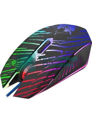 Мышь проводная Defender Dark Agent GM-590L черный, 12800 dpi, USB, кнопки - 6