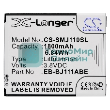 Аккумулятор CameronSino CS-SMJ110SL EB-BJ111ABE для Samsung Galaxy J1 Ace, J1 Ace Neo 3.8V, 1800mAh, 6.84Wh