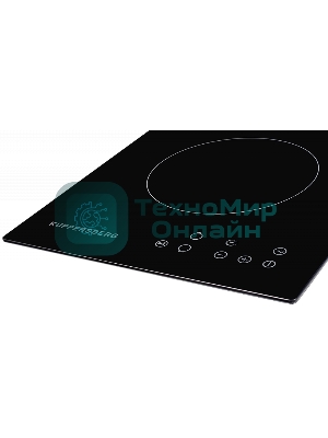 Электрическая варочная панель Kuppersberg ECO 302/домино, ширина 30 см, 2 зоны ускоренного нагрева HI-Light, 1 зона с двойным расширением, сенсорное управление, 3 цифровых дисплея, 9 уровней мощности, таймер, автоматика закипания, автоотключение, защита от детей, индикаторы остаточного тепла, Stop & Go, черный/прямой край