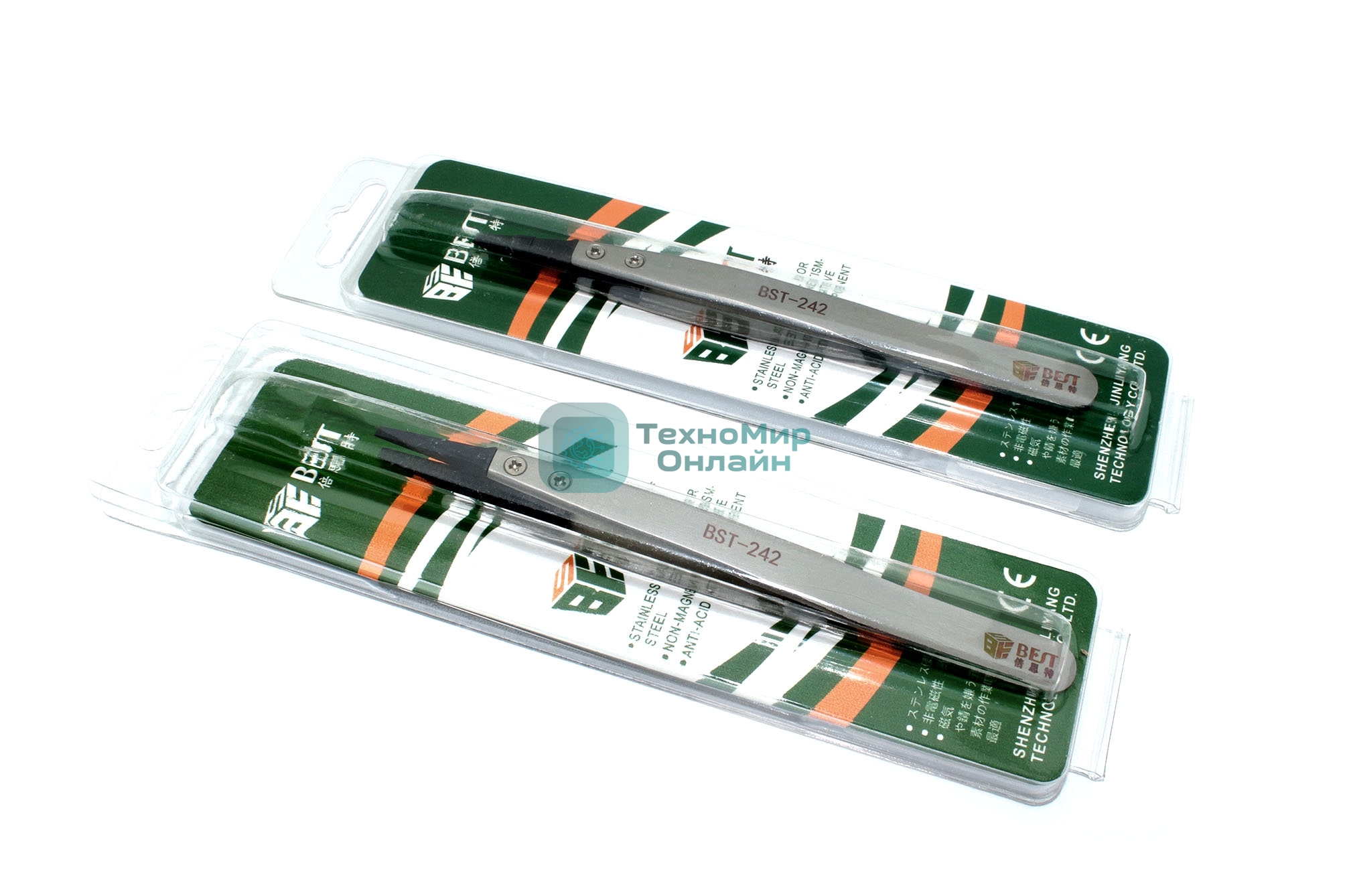 Пинцет Best BST-242 прямой антистатический 130 мм 2 шт