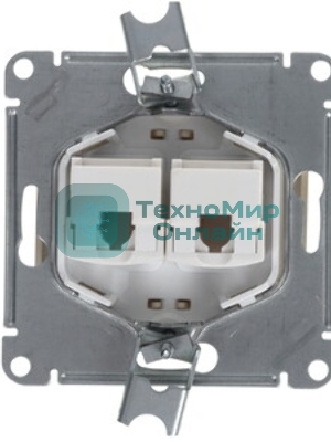 Розетка компьютерная 2-ая компьютерная RJ45+RJ45, кат.5E SE Glossa Графит