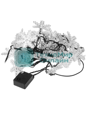 Гирлянда светодиодная Neon-night Снежинки большие 5м, 20LED, IP20, прозрачный провод, свечение мульти (RG/RB), мигание, 230В
