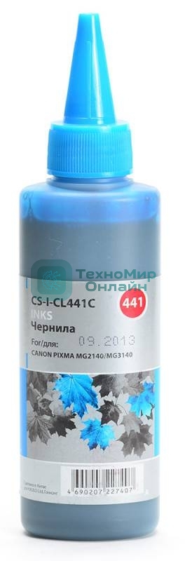 Чернила Cactus CS-I-CL441C голубой (100мл) Canon Pixma MG2140/MG3140