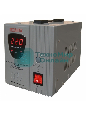 Стабилизатор напряжения Ресанта АСН-1 500/1-Ц 63/6/3 Стабилизатор 220В±8%, Габариты 237х140х170, Вес 4,5 кг