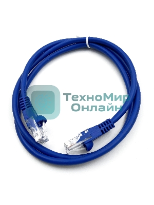 Патч-корд Buro cat.5e molded 1м голубой RJ-45 (m)-RJ-45 (m)