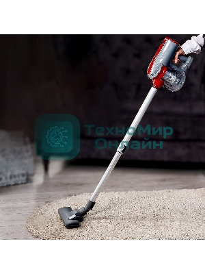 Пылесос вертикальный Galaxy GL 6255 серый/красный, питание от сети, 150 Вт, уборка сухая, пылесборник 0.8 л