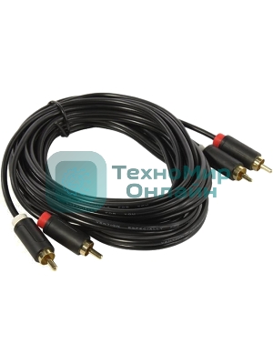 Кабель Vention аудио 2RCA M/2RCA M - 3 м черный
