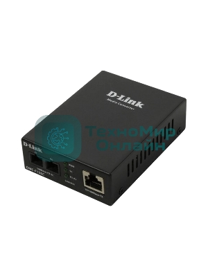Медиаконвертер D-Link DMC-F15SC/B1A с 1 портом 10/100Base-TX и 1 портом 100Base-FX с разъемом SC для одномодового оптического кабеля (до 15 км)