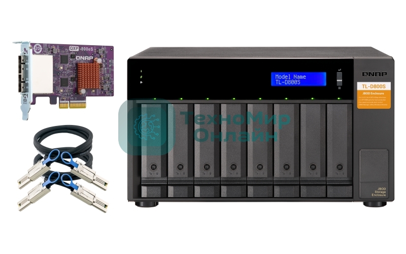 Полка расширения сетевого хранилища без дисков SMB QNAP TL-D800S SATA expansion enclosure, 8-tray 3,5
