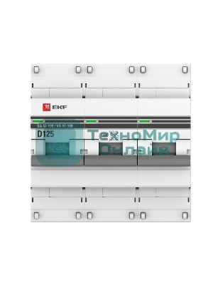 Выключатель автоматический модульный 3п D 125А 10кА ВА 47-100 PROxima EKF mcb47100-3-125D-pro
