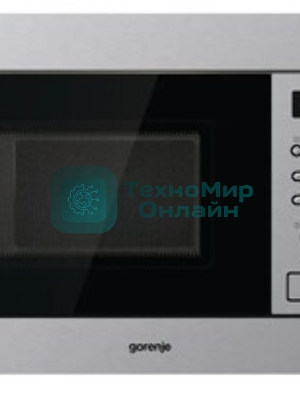 Встраиваемая микроволновая печь Gorenje BM201AG1X нержавеющая сталь, 20 л, 800 Вт, переключатели - поворотный механизм/кнопки