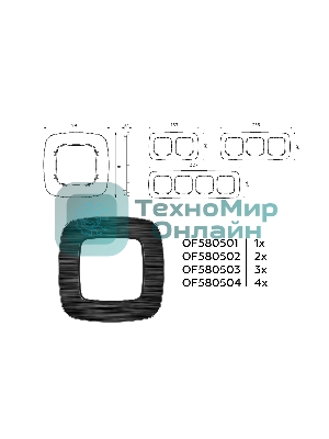 Рамка OMEGA Radian (Черный Металл шлифованный) 1-ая OF580501