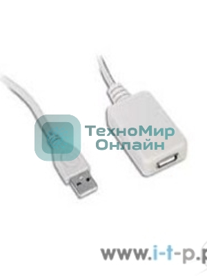Кабель Gembird USB 2.0 удлинительный, активный 4.8м AM/AF, черный