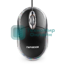 Мышь проводная Гарнизон GM-100 черный, 1000 dpi, USB, кнопки - 3