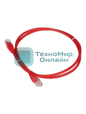 Патч-корд LANMASTER TWT UTP cat.5e, с заливными колпачками, 1.0 м, красный