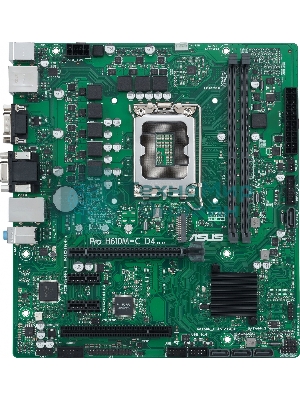 Материнская плата ASUS Pro H610M-C D4-CSM, LGA 1700, Intel H610, 2xDDR4, 4xSATA, 1xM.2, 1xPCI-E 4.0 x16, 1xPCI, 1xDP, 1xHDMI, 1xVGA, 1x 1Gb LAN, 2xUSB-A 2.0, 2xUSB-A 3.2 Gen 1, 3x3.5 мм, 7.1, Micro-ATX