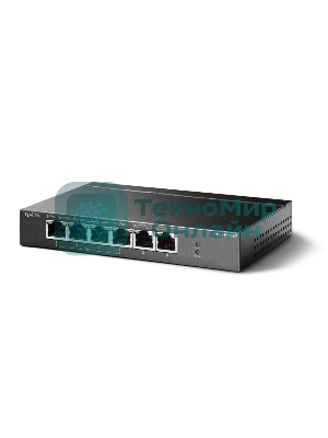Коммутатор TP-Link 4-port 10/100Mbps Unmanaged PoE+ Switch with 2 10/100Mbps uplink ports, meta case, desktop mount, 4 802.3af/at compliant PoE+ port, 2 10/100Mbps uplink ports, DIP switches for Extend mode, Isolation mode and Priority mode, up to 250m PoE power supply