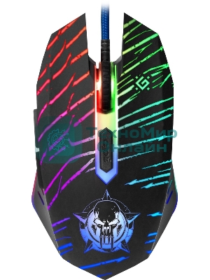 Мышь проводная Defender Dark Agent GM-590L черный, 12800 dpi, USB, кнопки - 6