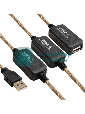 Удлинитель активный USB2.0-repeater ExeGate EX-UAE-AMAF-25.0 (Am/Af, 25м)