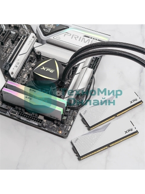 Оперативная память XPG Lancer, DDR5, 32GB (2x16GB), 7200MHz, CL34, DIMM, с радиаторами, RGB, белый
