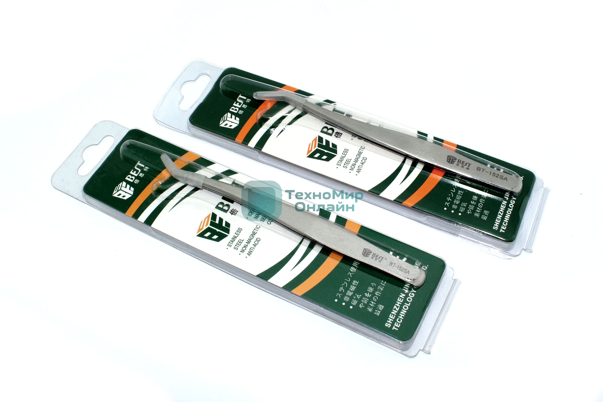 Пинцет Best BT-152SA загнутый острый 130 мм 2 шт