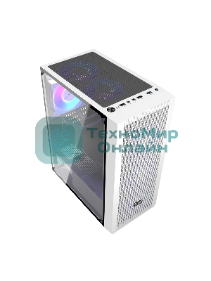 Компьютерный корпус без блока питания PCCOOLER MA100 MESH WH, Mesh Mid Tower, White, TG, 0.4 SPCC, 3x120мм ARGb ATX, mATX, mITX 160/310/180мм 2x2.5