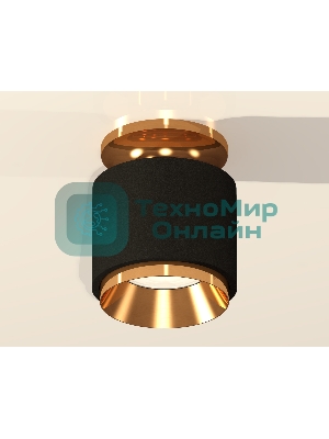 Светильник Ambrella Light XS7511120 SBK/PYG черный песок/золото желтое полированное MR16 GU5.3 (N7929, C7511, N7034)